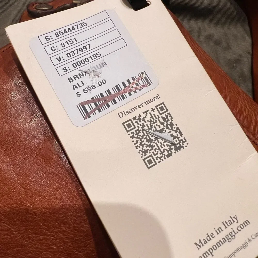 Campomaggi x Free People Salvatore Shearling Trim Leather Shoulder Bag in Cognac - Picture 14 of 15